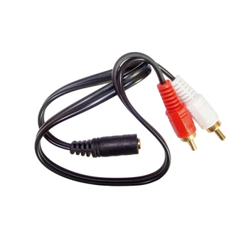 Аудио кабель тюльпан стерео 3.5 мм Female (3pin) - 2 x RCA Male, 35 см (48399)