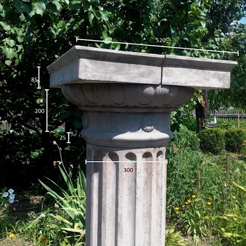 Капитель декоративной колонны из бетона Tuscan 225 мм х 300 мм серый
