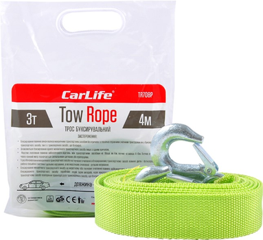 Трос буксировочный CarLife 3 т лента 4 м (TR708/P)
