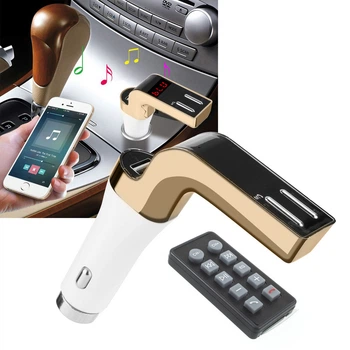 FM Модулятор ФМ Трансмиттер для авто с Bluetooth MP3 передатчик Car CM 590 с пультом Золотой