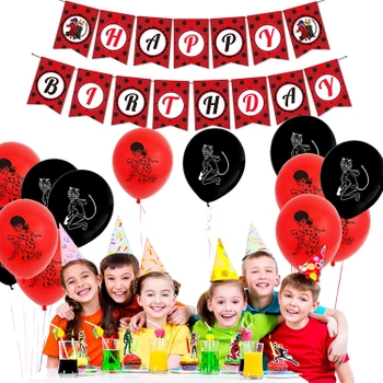 Воздушные шары и Украшение в Стиле Леди Баг и Супер-Кот до Дня Рождения, Вечеринки Miraculous Ladybug от Urbanball (P6569LB)