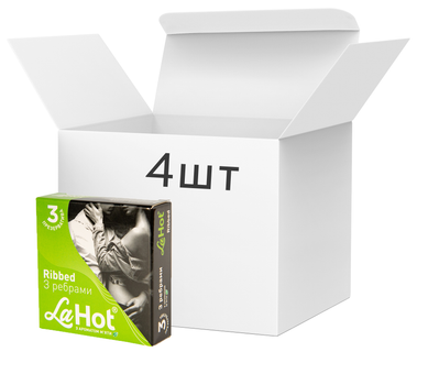 Презервативи La Hot Ribbed з ароматом м'яти 4 пачки по 3 шт. (6904598199130)