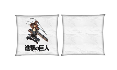 Подушка Атака Титанов (Attack On Titans) 21 квадратная двухсторонняя стандарт 35 х 35 см - MyTee