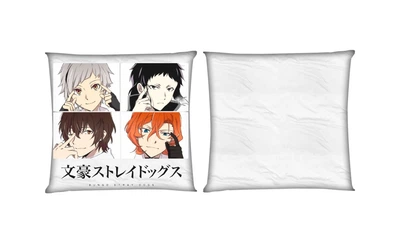 Подушка Проза Бродячих Псов / Bungo Stray Dogs 5 квадратная двухсторонняя стандарт 35 х 35 см - MyTee