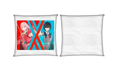 Подушка Милый во Франксе / Darling In The Franxx 4 квадратная двухсторонняя стандарт 35 х 35 см - MyTee