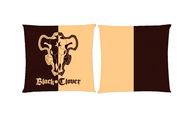 Подушка Black Clover (Черный Клевер) 3 квадратная двухсторонняя стандарт 35 х 35 см - MyTee
