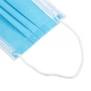 Маски медичні НЗМ Дитячі тришарові не стерильні в індивідуальній упаковці Блакитні з мельтблауном Україна 400 шт