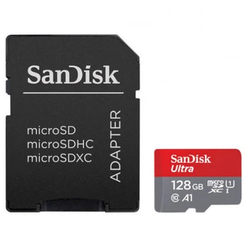 Карта памяти SanDisk Ultra A1 microSDXC UHS-I 128GB Class 10 + SD адаптер (QUNC-128G-KT2)