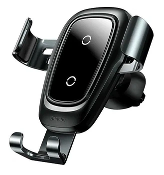 Держатель Baseus Metal Wireless Gravity с беспроводной зарядкой на воздуховод Black (WXYL-B0A)