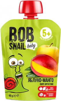 Пюре фруктове Яблуко-манго для дітей Bob Snail - Равлик Боб павукові 90г