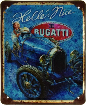 Металлическая табличка "Bugatti (Lady And Speed)" (ms-002411)
