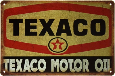 Металева табличка "Texaco Motor Oil (Декоративна Іржа)" (ms-002487)