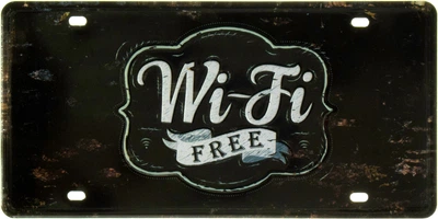 Металева табличка "Wi-Fi Free (Темний Фон)" (ms-002507)
