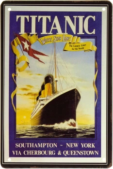 Металлическая табличка "Титаник (Уайт Стар Лайн)" (ms-002322)