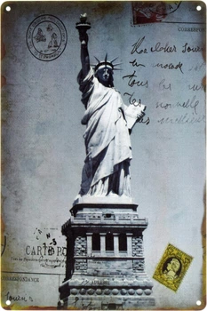 Металева табличка "Статуя Свободи (Листівка З Минулого)" (ms-001976)