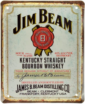 Металлическая табличка "Виски Jim Beam White Bourbon" (ms-001064)