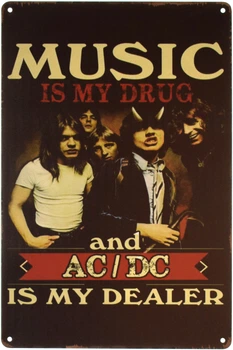 Металлическая табличка "AC/DC (Музыка - Моя Зависимость)" (ms-001292)