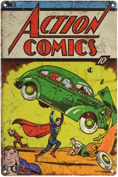 Металлическая табличка "Action Comics (Супермен)" (ms-001295)