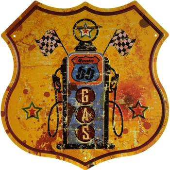 Металлическая табличка "Texaco GAS (Route 66)" (ms-001328)
