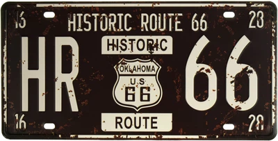 Металлическая табличка "Historic Route 66 (HR 66)" (ms-001210)