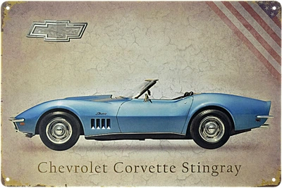 Металева табличка "Chevrolet Corvette Stingray" (ms-00436)