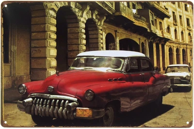Металлическая табличка "Cuba (Retro Car)" (ms-001432)