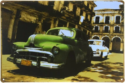 Металева табличка "Cuba (Green Car)" (ms-001431)