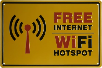 Металлическая табличка "Бесплатный Интернет, Wi-Fi Точка" (ms-001816)