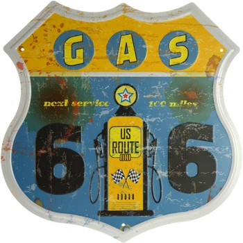 Металева табличка "Gas (Next Service 100 Miles)" (ms-002020)