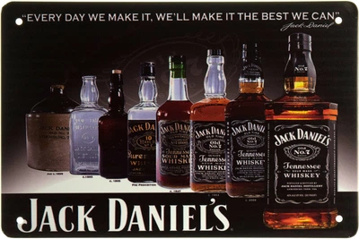 Металева табличка "Jack Daniel’s (Еволюція Пляшки)" (ms-001930)