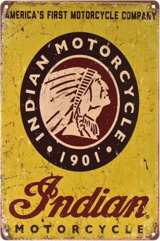 Металлическая табличка "Indian (America's First Motorcycle Company)" (ms-002194)