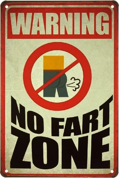 Металева табличка "Warning! No Fart Zone" (ms-002313)