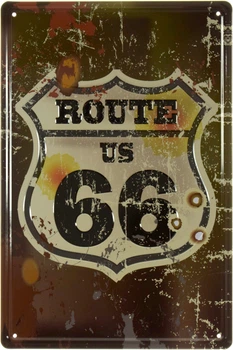 Металева табличка "Route Us 66" (ms-002352)