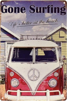 Металлическая табличка "Volkswagen (Gone Surfing)" (ms-002230)