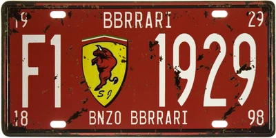 Металева табличка "Bbrrari F1 1929" (ms-002955)
