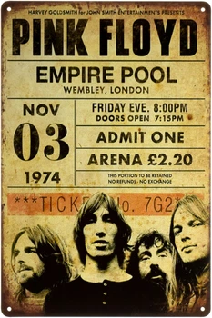 Металева табличка "Pink Floyd (Wembley, London)" (ms-003130)