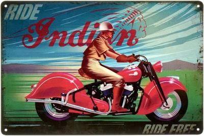 Металева табличка "Ride Indian" (ms-003172)