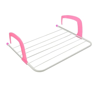 Сушилка для белья на балкон Fold Clothes Shelf TL00143-XXL 68х40 см Розовая (1008794-Pink)