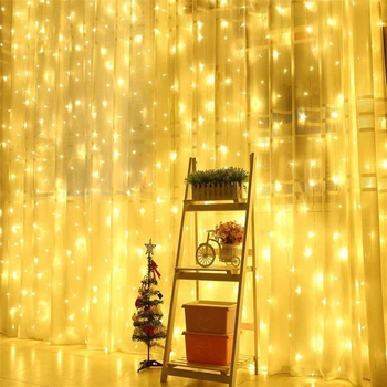 Светодиодная гирлянда Shine X-mas Lights 241-4 штора водопад 240LED 2*2 метра Тепло-белая