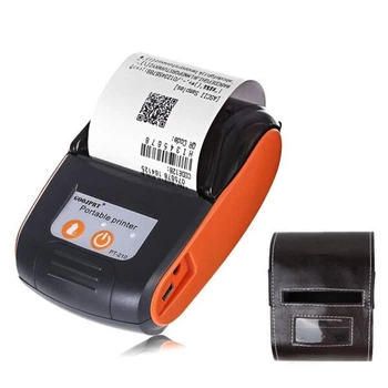 Мобильный термопринтер чеков для смартфона bluetooth Goojprt PT-120, pos принтер + чехол, оранжевый (eg-100620)