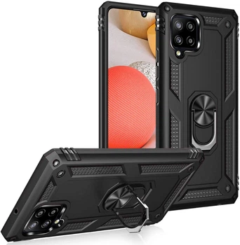 Чехол Shield для Samsung Galaxy M32 / M325 бампер противоударный с подставкой кольцом Black