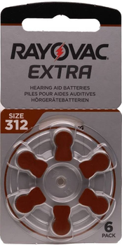 Батарейки для слуховых аппаратов Rayovac EXTRA № 312 (6шт/уп)