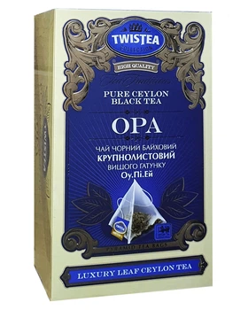 Чай Twistea OPA чорний крупнолистовий в пакетиках-пірамідках 20 шт х 2 г (1698)