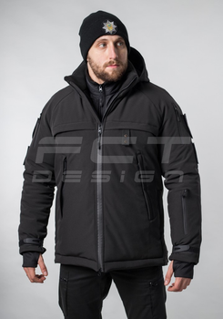 Куртка тактическая FCTdesign зимняя Патрол Софтшелл 56-58 черная