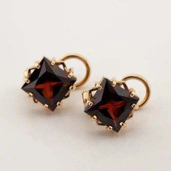 Золоті сережки з гранатом 12326gr Діамант