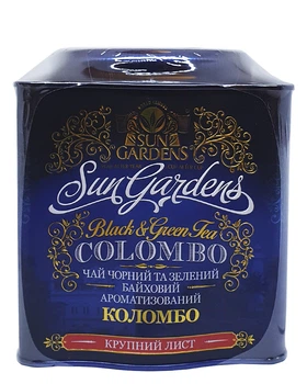Чай Sun Gardens Kolombo чорний з зеленим з кардамоном і бергамотом 200 г (997)