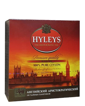Чай Hyleys Англійський аристократичний чорний у пакетиках 100 шт х 2 г (646)