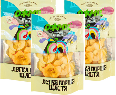 Упаковка чипсів фруктових Джміль Яблучних 40 г х 3 шт (0.12 кг) (4820235150839)