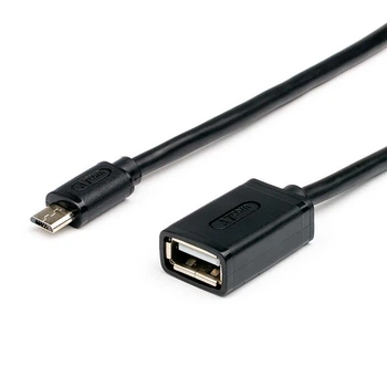 Кабель USB 2.0 - 0.8 m AF/micro-B 5P OTG Atcom, чорний (16028)
