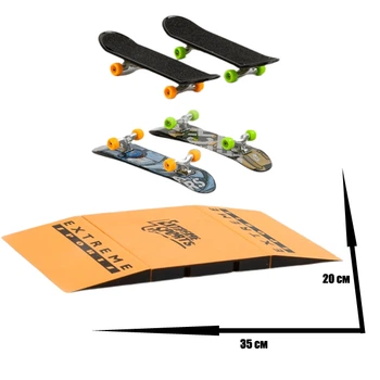 Набор фингерборд Skatepark fingerboard скейт парк пальчиковый скейт-фингерборд с трамплином и 2 скейта 504D